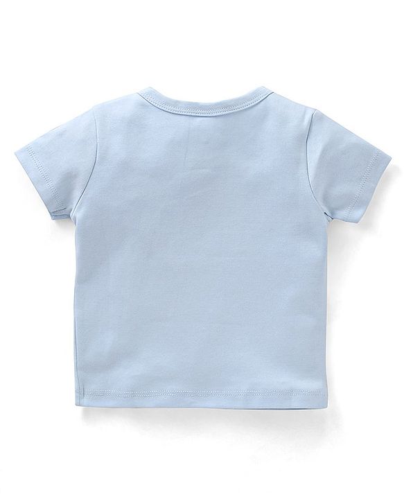 Babyhug 100% Cotton Front Open Dino Print Vests Pack of 3 - White Blue & Yellow