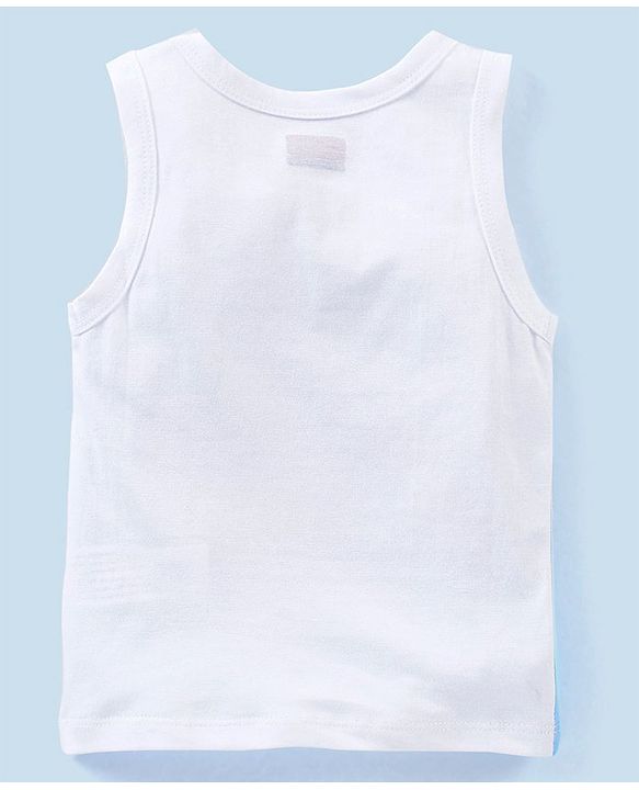 Babyhug 100% Cotton Sleeveless Sando Pack of 3 - Yellow & Blue