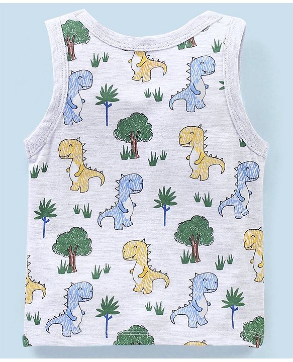 Babyhug 100% Cotton Sleeveless Sando Pack of 3 - Yellow & Blue