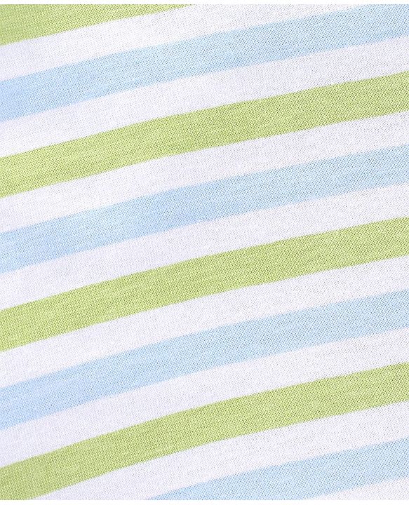 Babyhug 100% Cotton Sandos Stripes & Lion Print Pack of 3 - Blue Grey & Green