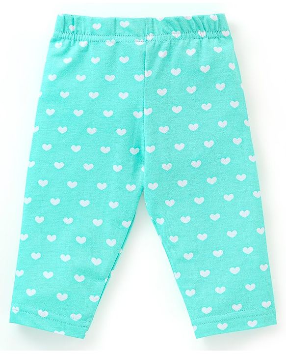 Babyhug Cotton Three Fourth Length Leggings Stripes & Heart Print Pack of 3- Pink & Blue
