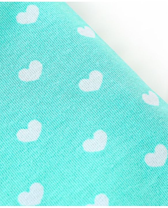 Babyhug Cotton Three Fourth Length Leggings Stripes & Heart Print Pack of 3- Pink & Blue