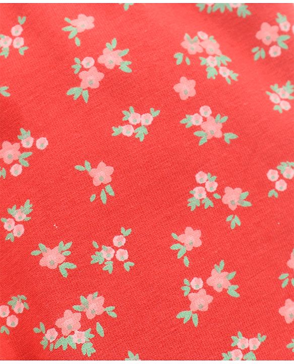 Babyhug Three Fourth Leggings Floral Print Pack of 3 - Pink & Blue