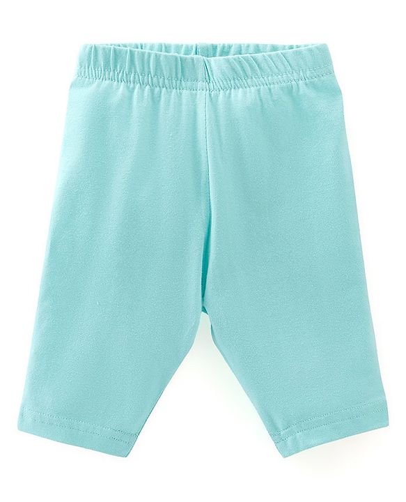 Babyhug Cotton Knit Three Fourth Leggings Polka Dots & Floral Print Pack of 3 - Pink & Sky Blue