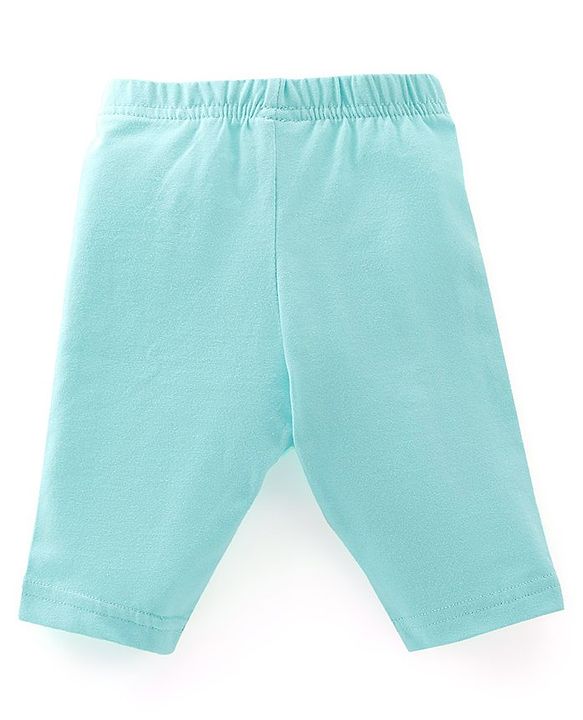 Babyhug Cotton Knit Three Fourth Leggings Polka Dots & Floral Print Pack of 3 - Pink & Sky Blue