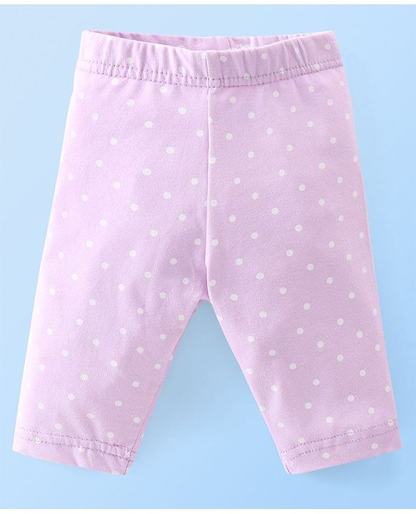 Babyhug Cotton Three Fourth Lycra Leggings Dot & Floral Print Pack Of 3- Pink White & Purple