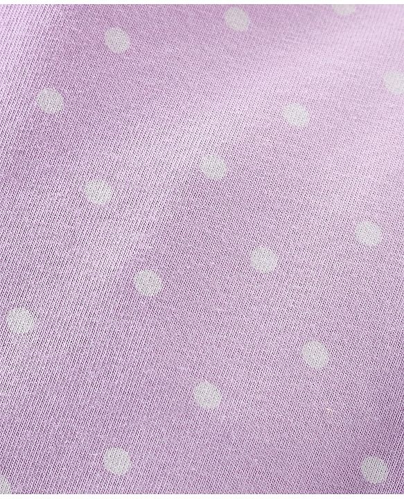 Babyhug Cotton Three Fourth Lycra Leggings Dot & Floral Print Pack Of 3- Pink White & Purple