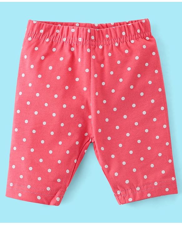 Babyhug Cotton Three Fourth Lycra Leggings Striped & Floral Print Pack Of 3- Yellow White & Pink