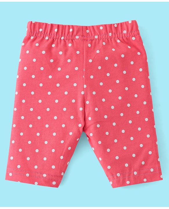 Babyhug Cotton Three Fourth Lycra Leggings Striped & Floral Print Pack Of 3- Yellow White & Pink