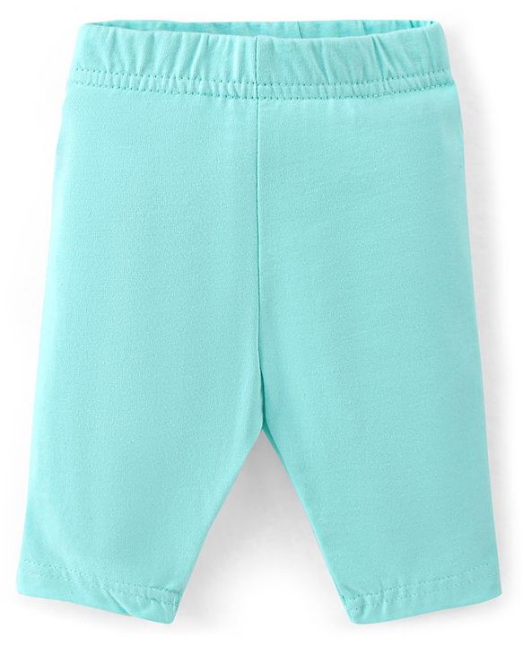Babyhug Cotton Lycra Knit Capri Length Leggings Floral & Polka Dots Print Pack of 3 - Pink White & Turquoise