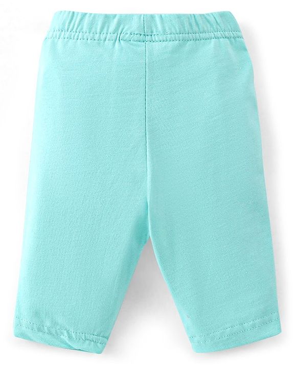 Babyhug Cotton Lycra Knit Capri Length Leggings Floral & Polka Dots Print Pack of 3 - Pink White & Turquoise