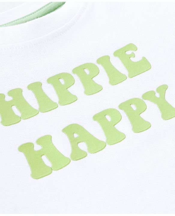 Babyhug 100% Cotton Knit Half Sleeves T-Shirt & Dungaree Set Tent Print - White & Green