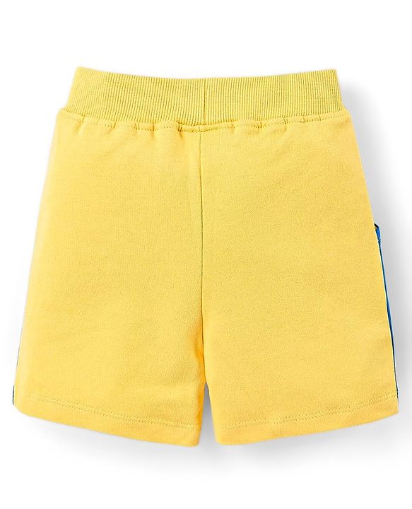 Babyhug 100% Cotton Half Sleeves Basket Ball Text Print T-Shirt & Shorts - Yellow