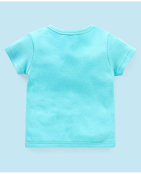 Babyhug 100% Cotton Knit Half Sleeves Set of Vests Dino Print Pack of 3 - Multicolor