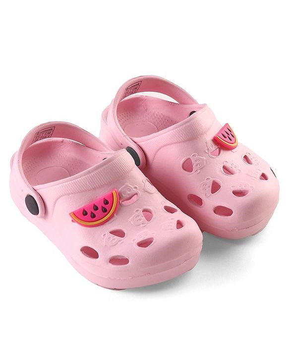 Cute Walk by Babyhug Clogs with Back Strap Watermelon Patch - Pink