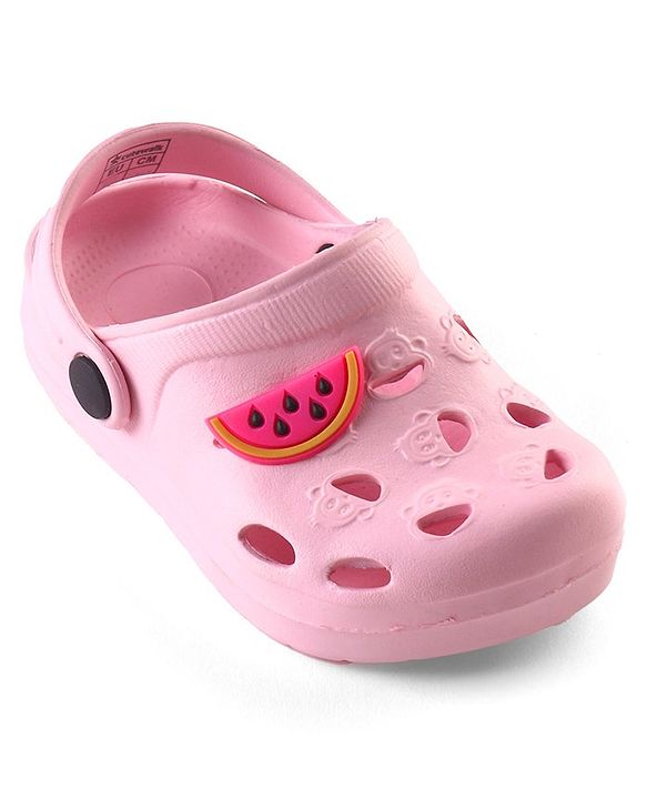 Cute Walk by Babyhug Clogs with Back Strap Watermelon Patch - Pink