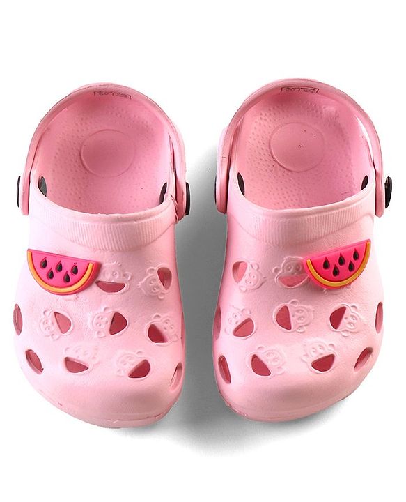 Cute Walk by Babyhug Clogs with Back Strap Watermelon Patch - Pink