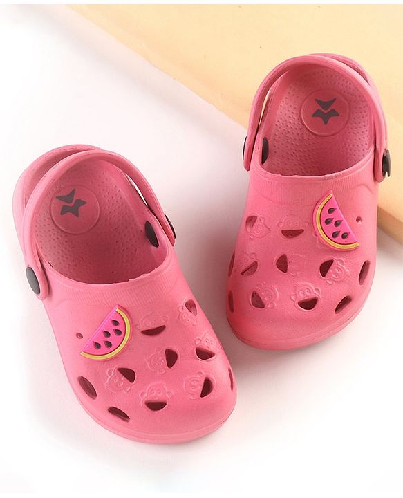 Cute Walk by Babyhug Clogs with Back Strap Watermelon Patch - Fuchsia
