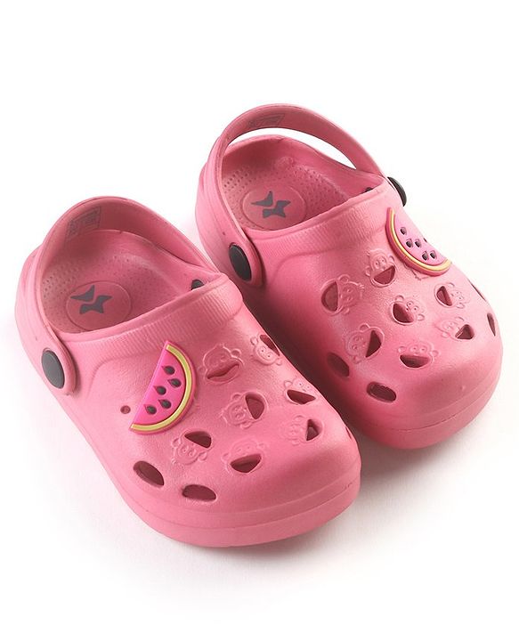 Cute Walk by Babyhug Clogs with Back Strap Watermelon Patch - Fuchsia