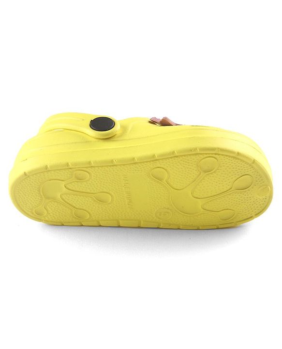 Cute Walk by Babyhug Slip On Clogs with Starfish Applique & Back Strap Closure - Yellow