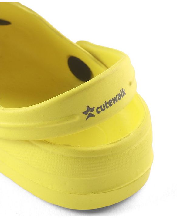 Cute Walk by Babyhug Slip On Clogs with Starfish Applique & Back Strap Closure - Yellow