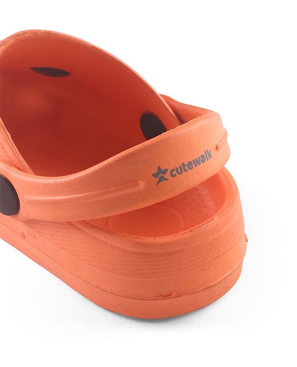 Cute Walk by Babyhug Clogs with Back Strap Rainbow Patch - Orange