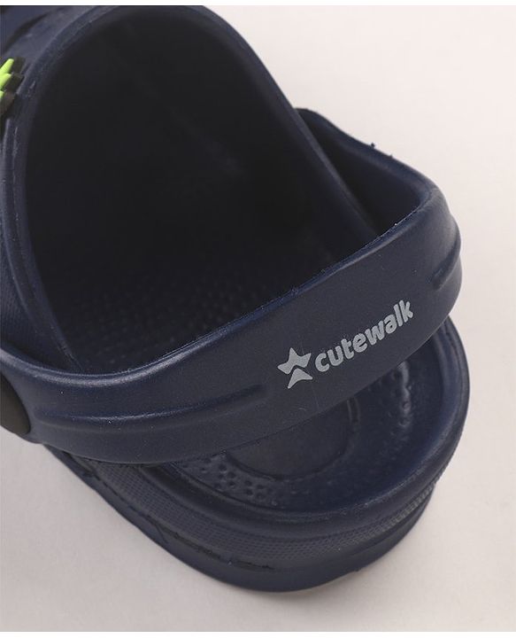 Cute Walk by Babyhug Slip On Clogs with Pineapple Applique & Back Strap Closure - Navy Blue
