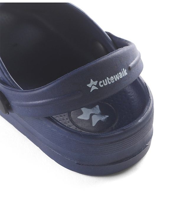 Cute Walk by Babyhug Slip On Clogs with Pineapple Applique & Back Strap Closure - Navy Blue