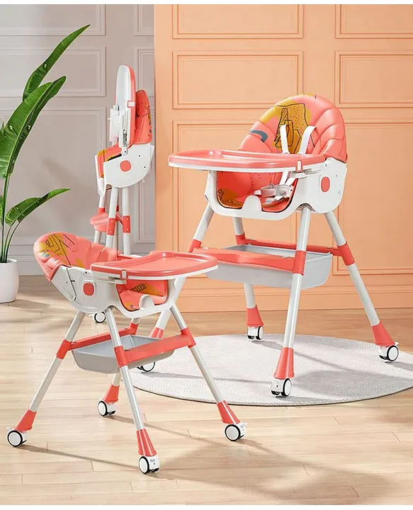 3 In 1 Recline Folding Baby High Chair With Adjustable Feeding