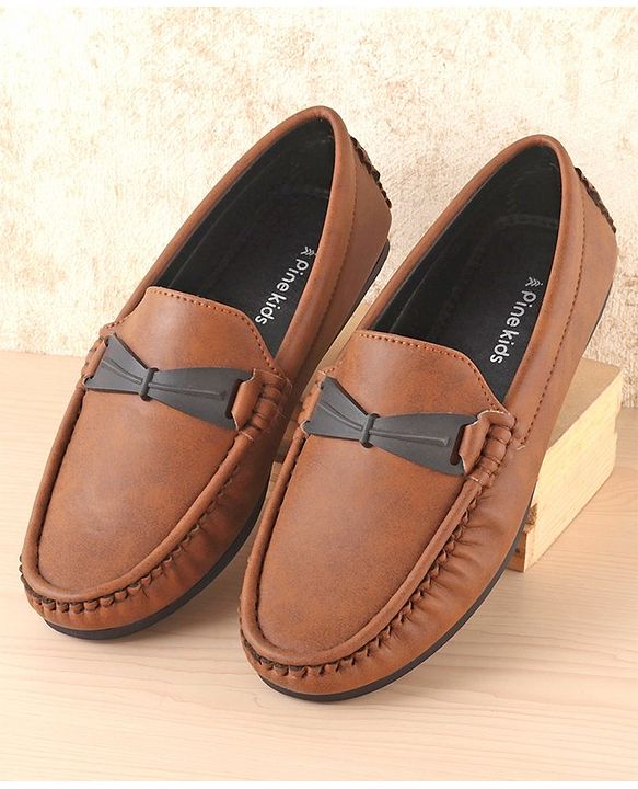 Pine Kids Slip On Formal Loafers - Brown