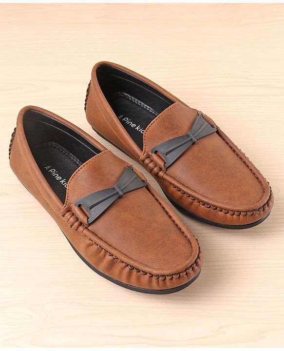 Pine Kids Slip On Formal Loafers - Brown