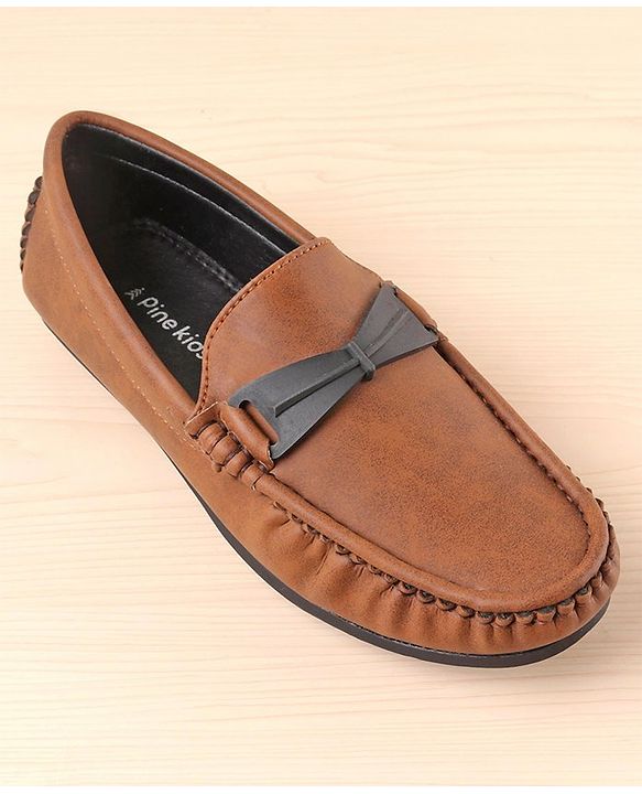 Pine Kids Slip On Formal Loafers - Brown