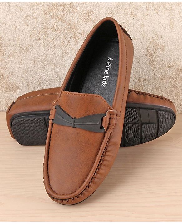 Pine Kids Slip On Formal Loafers - Brown