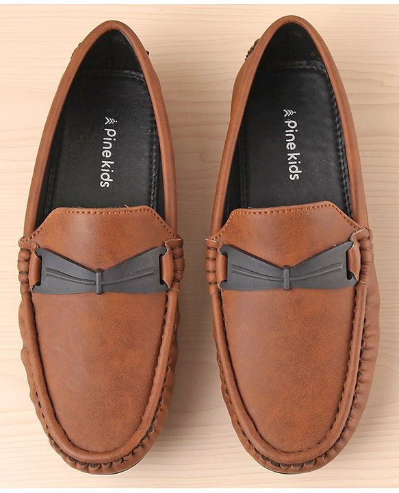 Pine Kids Slip On Formal Loafers - Brown