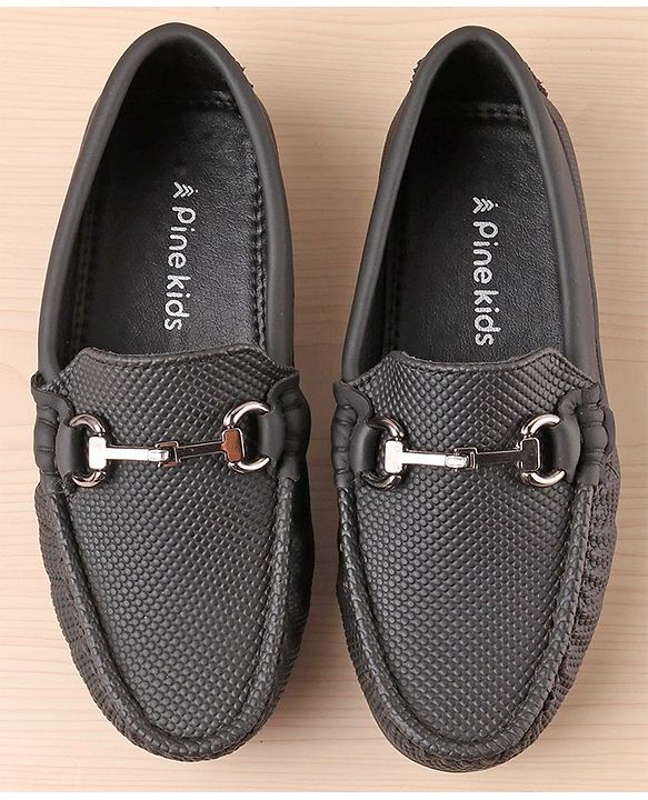 Pine Kids Slip On Formal Shoes - Black