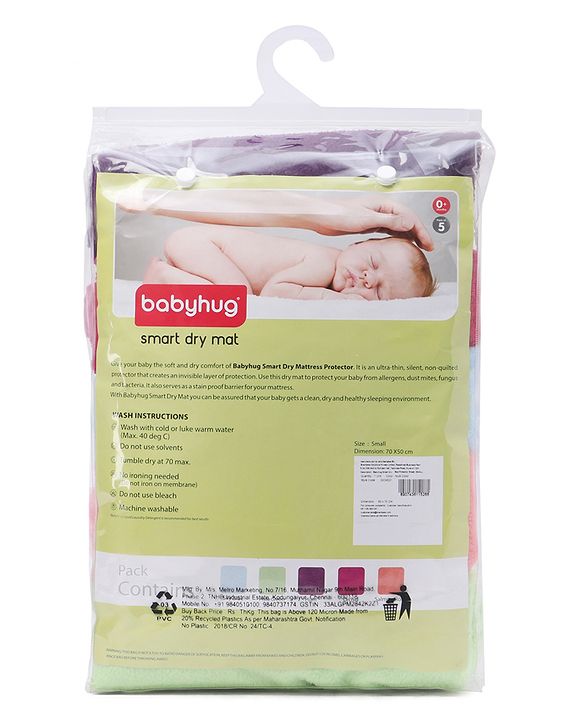 Babyhug Smart Dry Bed Protector Mat Super Saver Pack of 5 Small - Multicolour