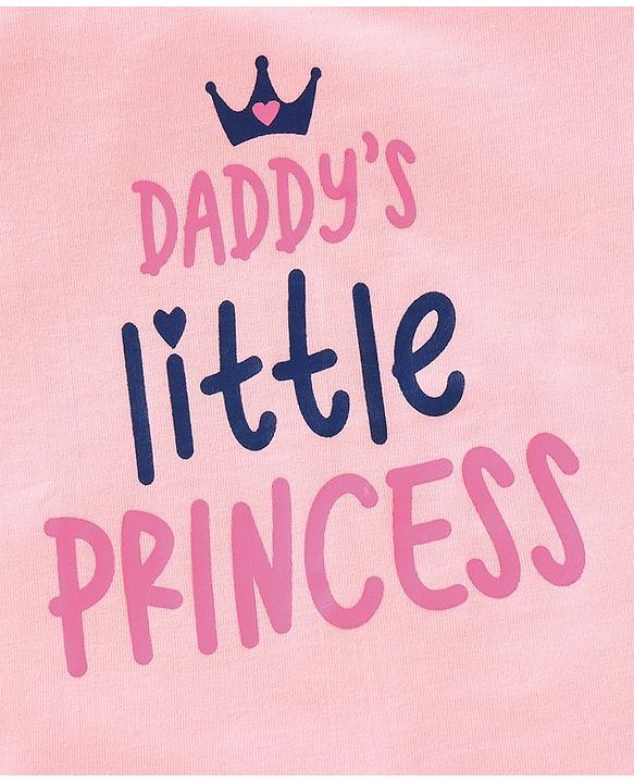 Babyhug 100% Cotton Half Sleeves Tee With Graphics And Text Print - Peach