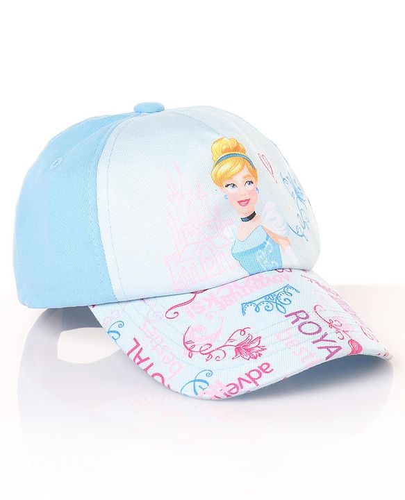 Disney By Babyhug Cotton Cindrella Print Summer Cap Blue - Diameter 56  cm