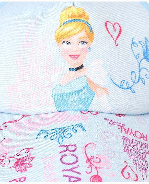 Disney By Babyhug Cotton Cindrella Print Summer Cap Blue - Diameter 56  cm