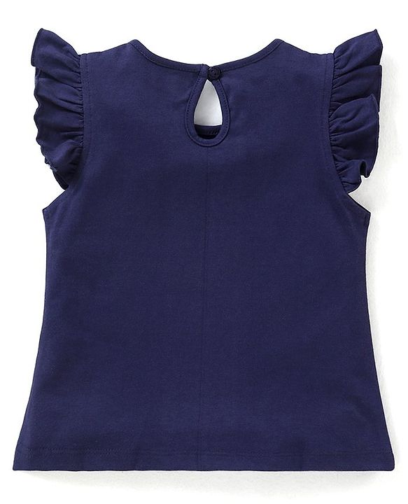 Babyhug 100% Cotton Half Sleeves Tee With Graphics and Heart Print - Navy Blue