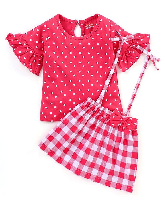Babyhug Tops and Skirts Girl Half sleeves Back-Buttons
