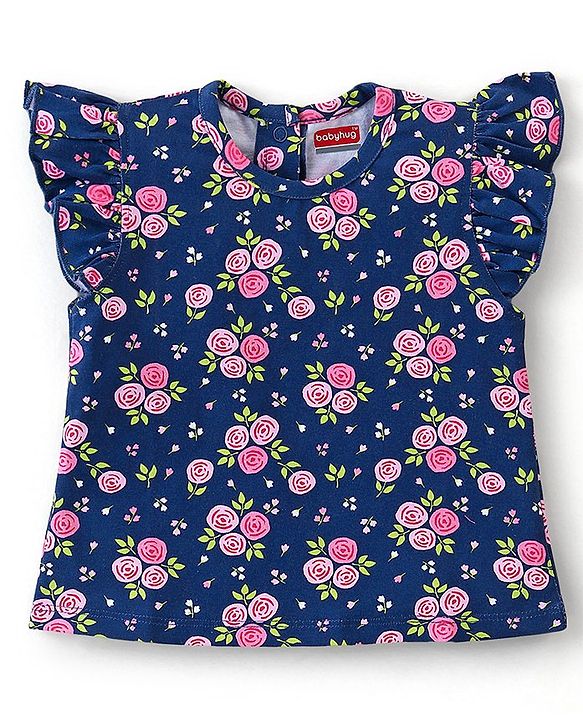 Babyhug Tops and Skirts Girl Half sleeves Back-Buttons