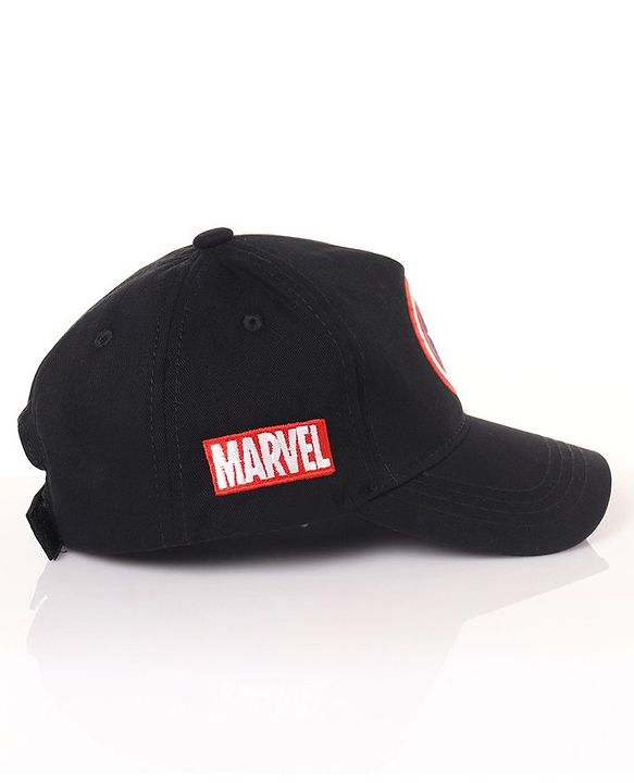 Babyhug Marvel  Captain America Summer Cap Black - Circumference  57 cm