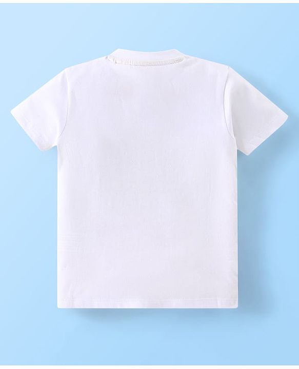 Babyhug Cotton Half Sleeves T-Shirt & Shorts With Mickey Mouse & Donald Duck Print - White