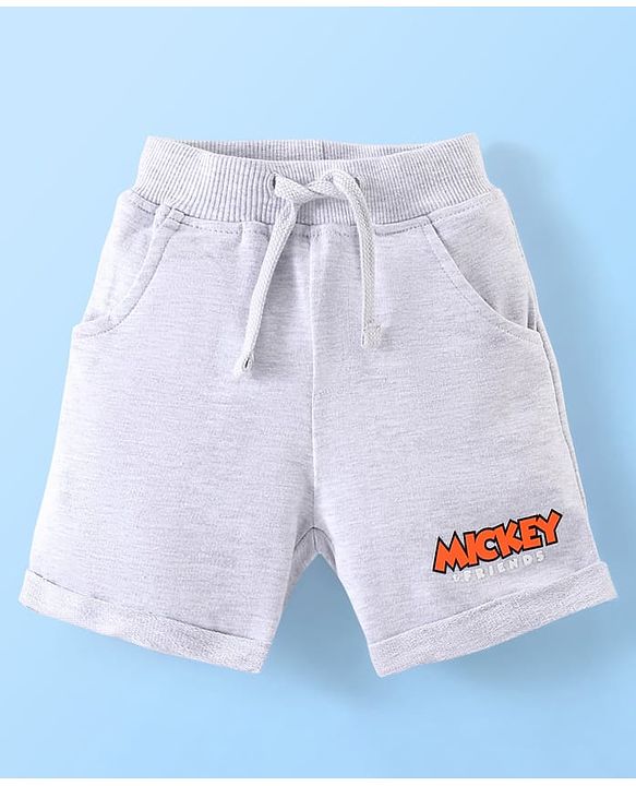 Babyhug Cotton Half Sleeves T-Shirt & Shorts With Mickey Mouse & Donald Duck Print - White