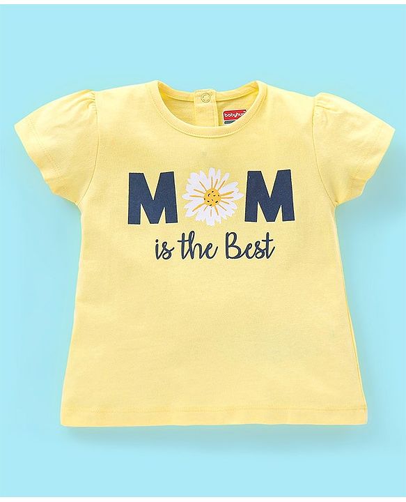 Babyhug 100% Cotton Knit Cap Sleeves T-Shirts Floral & Polka Dots Print Pack of 3 - White Blue & Yellow