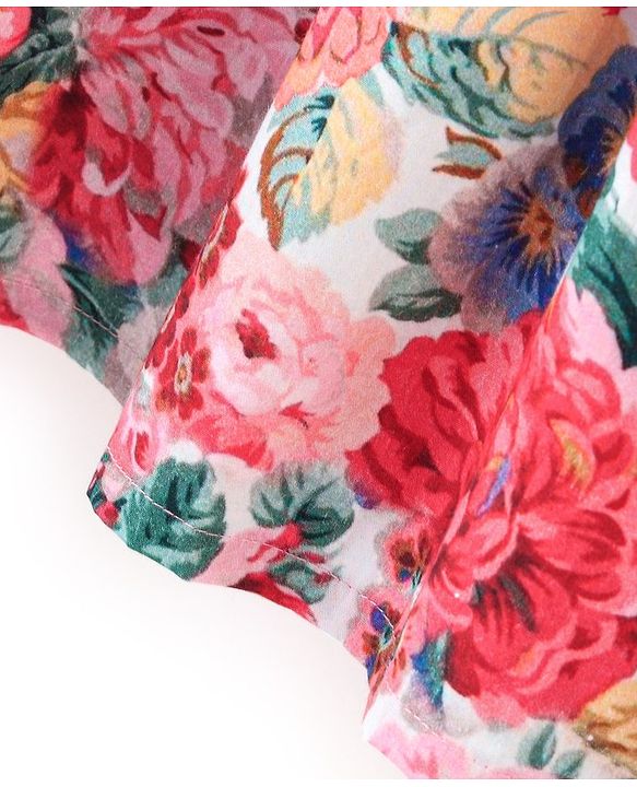 Babyhug Cotton Woven Half Sleeves Frock Floral Print - Pink