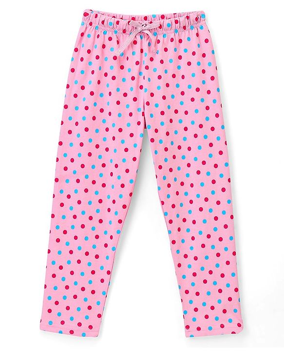 Pine Kids Cotton Half Sleeve Text Print Night Suit - Blue & Pink