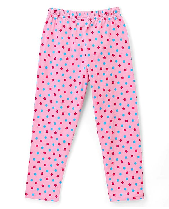 Pine Kids Cotton Half Sleeve Text Print Night Suit - Blue & Pink