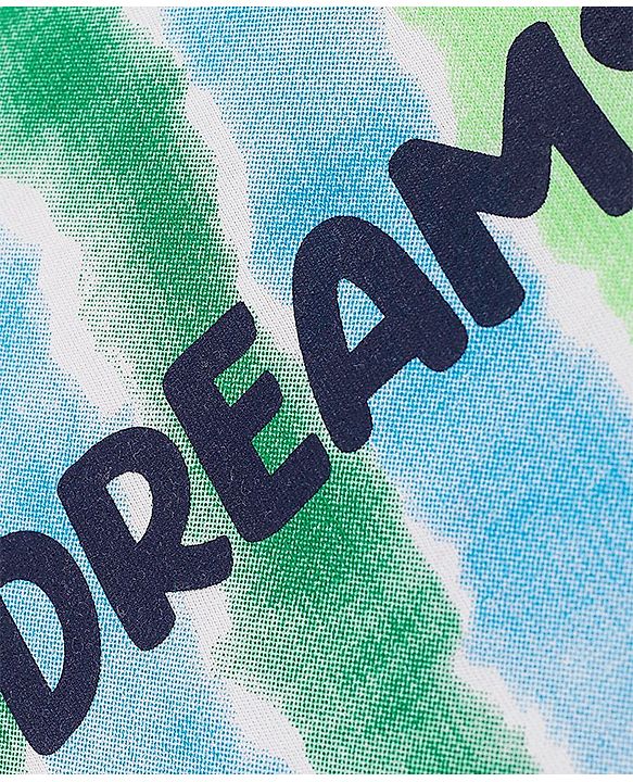 Pine Kids 100% Cotton Half Sleeves Nightwear Shorts Set Dreams Print - Green White & Blue